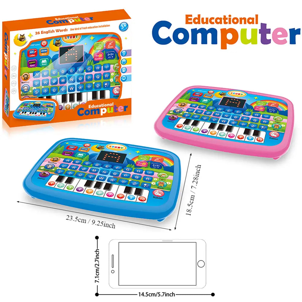 Kids’ Education Tablet Toy Age 3+ Literacy Math Music Learning Doubles as Electronic Keyboard Birthday Christmas Gift