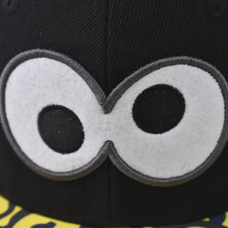 Hip-hop cap Flat hat Big eyes cute Embroidery pattern Cartoon Fashion Flat brim hat Sport cap Hip Hop Fitted Cap Youth tide cap