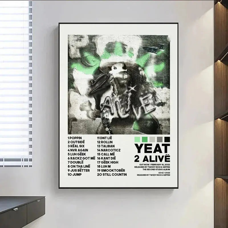 Yeat Posters 2093 AfterLyfe Up 2 Me Tracklist Music Album Poster Prints Canvas Painting Wall Art Picture Living Room Home Decor
