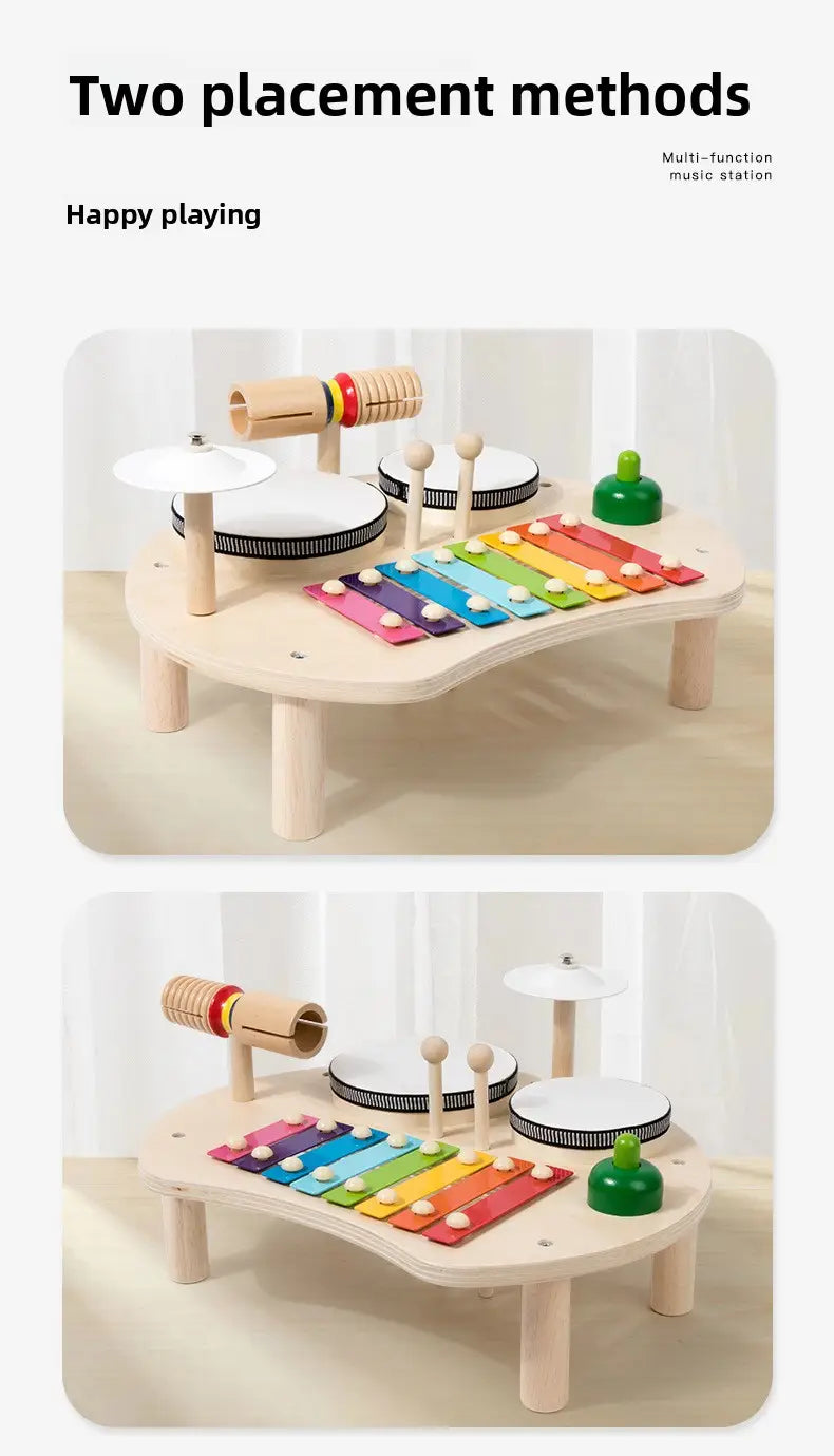 Multi-function Baby Music Table Toys Wooden Musical Instrument Toys for Kids 2 To 4 Years Old Montessori Early Educational Toys