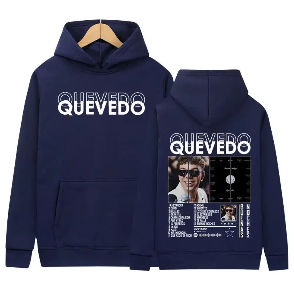 Rapper QUEVEDO Tour 2026 New Album Hoodie Men’s High Quality Fashion Clothing Sweatshirt Women’s Hip Hop Casual Oversized Hooded