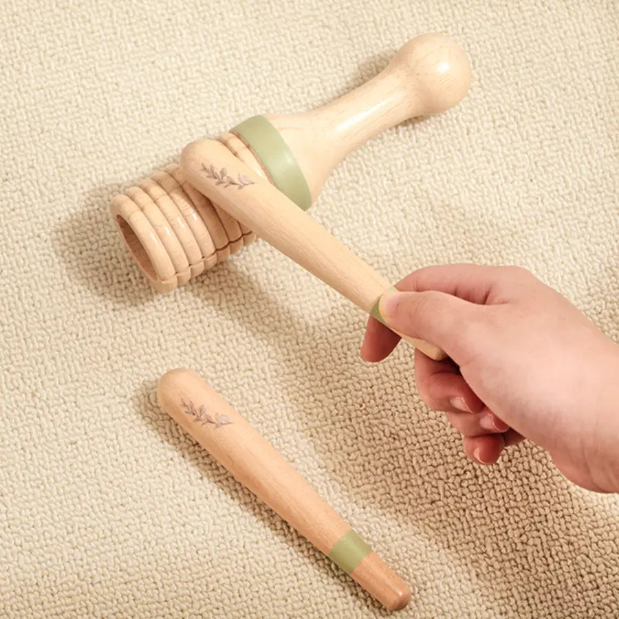 Kids Wooden Montessori Toys Musical Instruments Rattle Toys Wooden Squirrel Percussion Instruments Preschool Educational Toys