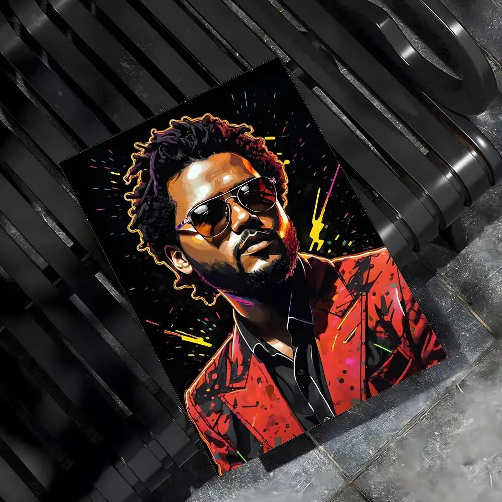 Music Album T-The Weeknd Hip Hop Poster Wall Art Poster Sticker for Living Room Bedroom Bar Home Decor Mural Painting Decoration