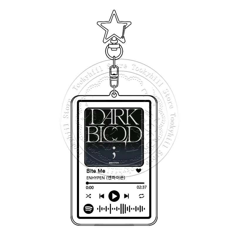 ENHYPEN Music Keychain Main Song Kpop Idea Bag Decorate Accessories Keyring Pop Songs No Doubt Pendant Girl Birthday Gift