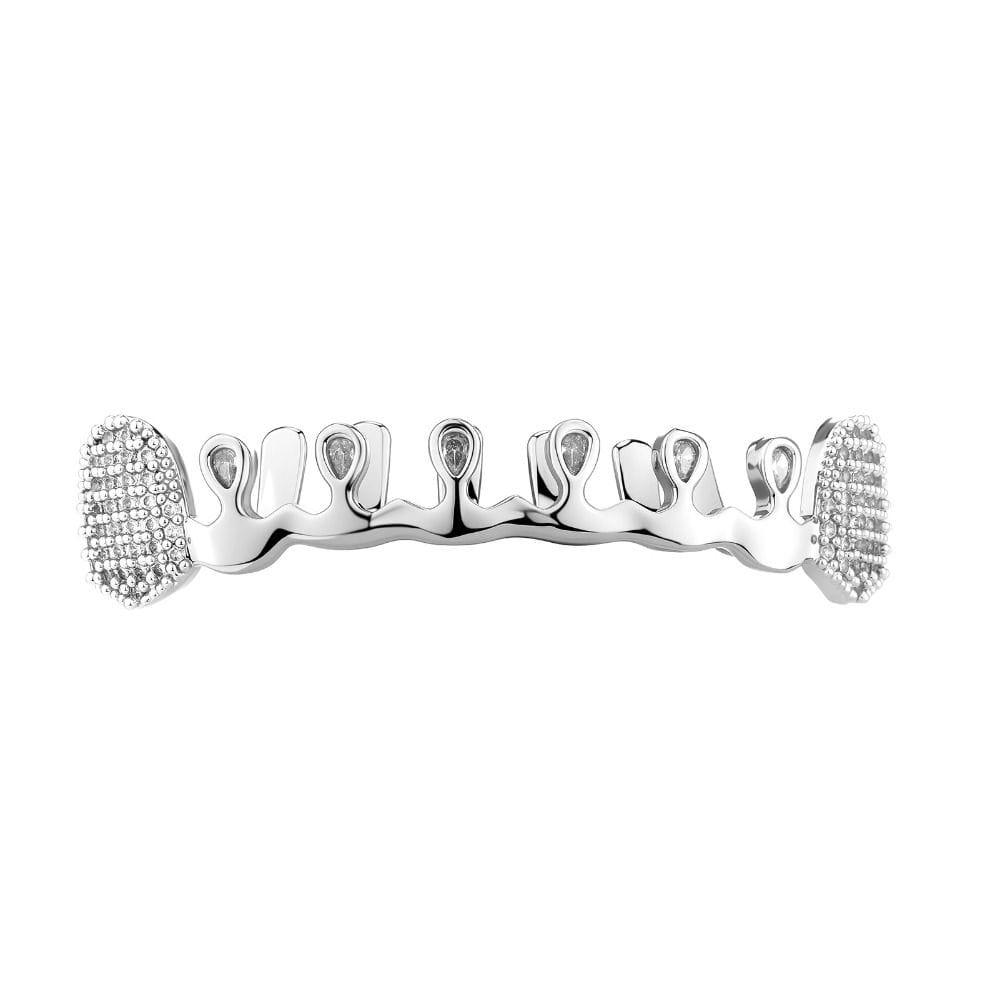 Trendy Removable Hiphop Teeth Grillz Punk Bling Rhinestone Tooth Caps Funny Unisex Dental Grills Rapper