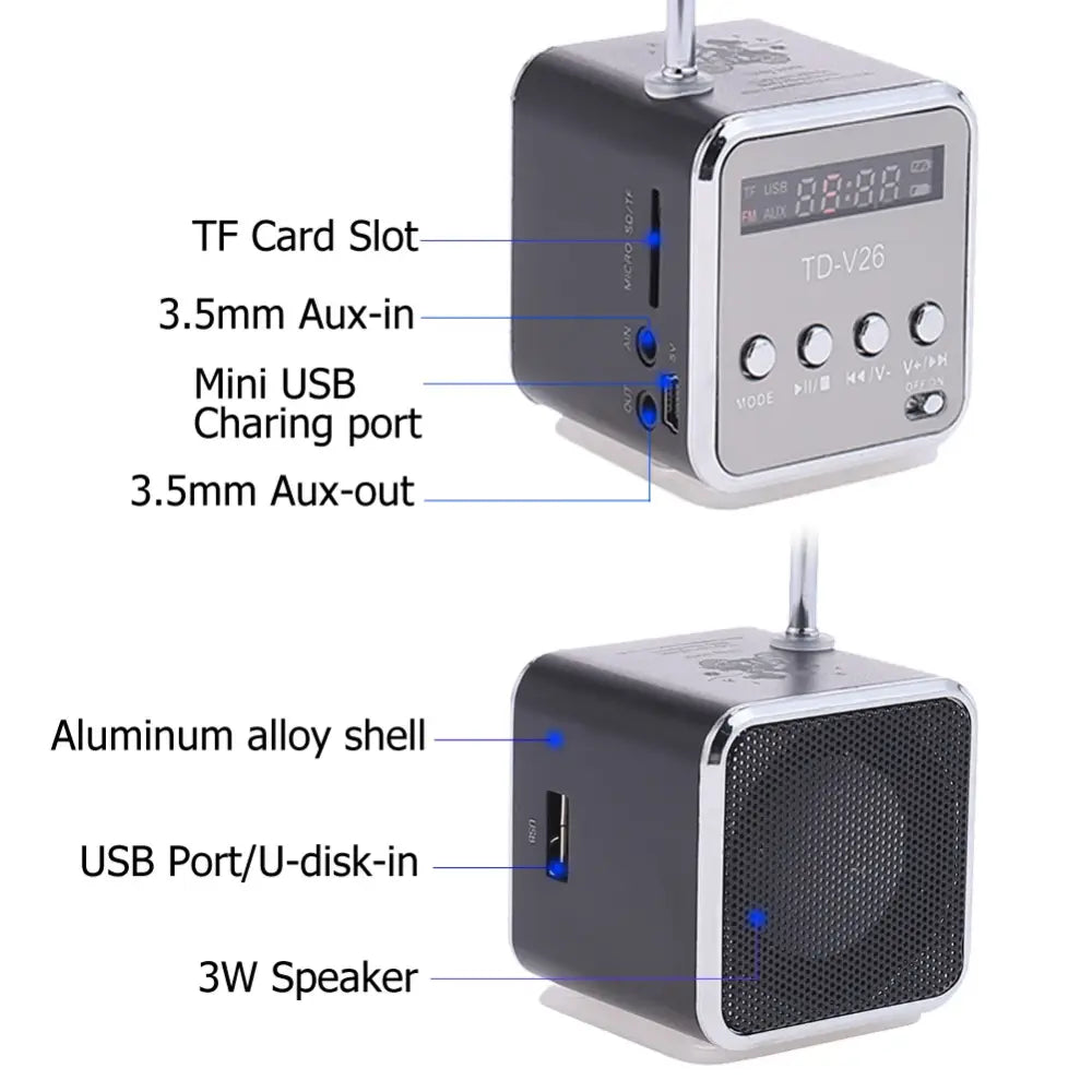Mini Caixa De Som Bluetooth Speaker Portable Radio FM Sound Box Small Music Wireless Bocina Mp3 Player Coluna Column Blootooth