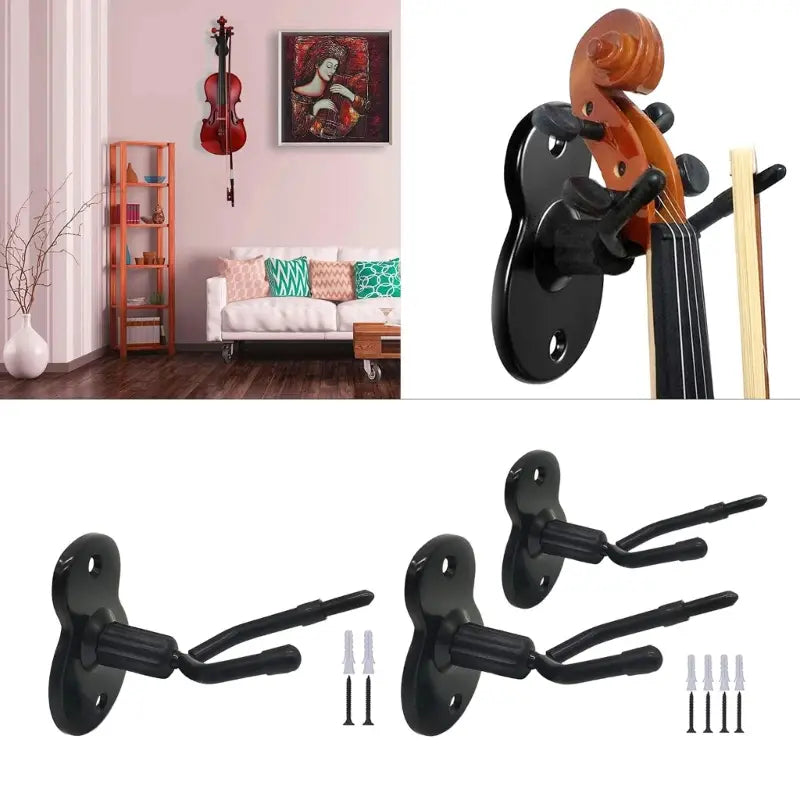 Violin & Violas Hanger Wall Mount for Home and Studio Music Rooms Decor Turn Your Instrument Into Art and Practice More