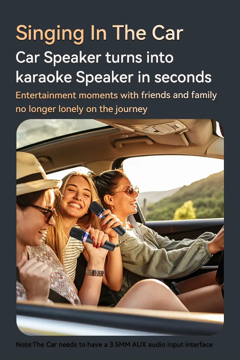 DS-K2 Karaoke Companion Bluetooth 5.3 Wireless Moving-Coil Microphone With RGB Light KTV DSP Mixer System For Wired Speaker Car