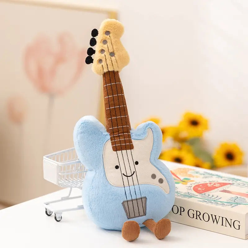 Musical Instrument Series Plush Toy Stuffed Soft Doll Cute Piano Saxophone Bass Guitar Chinese Zither Pipa Pillow Creative Gift
