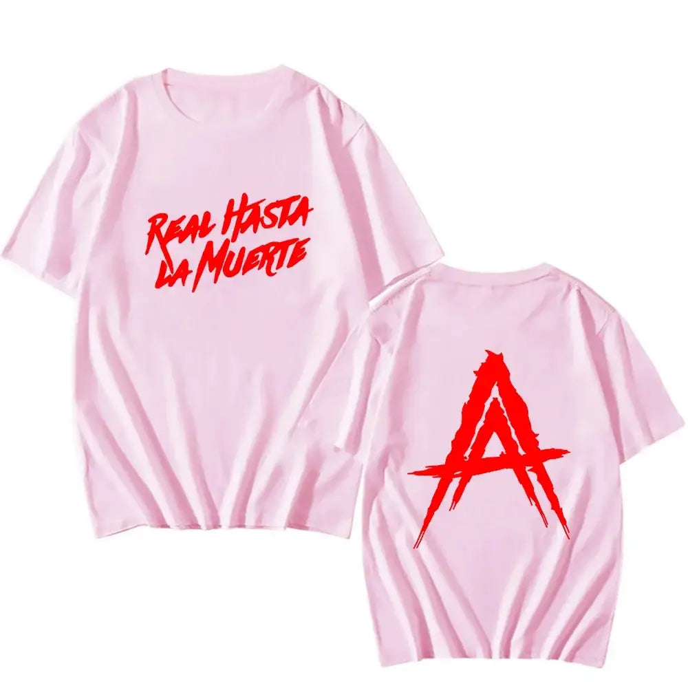 Hip Hop Streetwear Anuel AA Real Hasta la Muerte Graphic T Shirts For Men/Women Men Fashion Rapper T-shirts Loose Cotton 71719