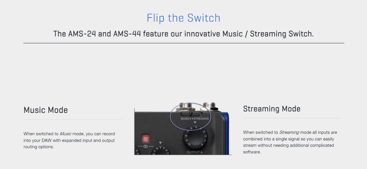 ZOOM AMS-24 USB Audio Interface for Musicians & Podcasters with 2 Inputs 4 Outputs for Recording and Streaming on PC Mac iOS