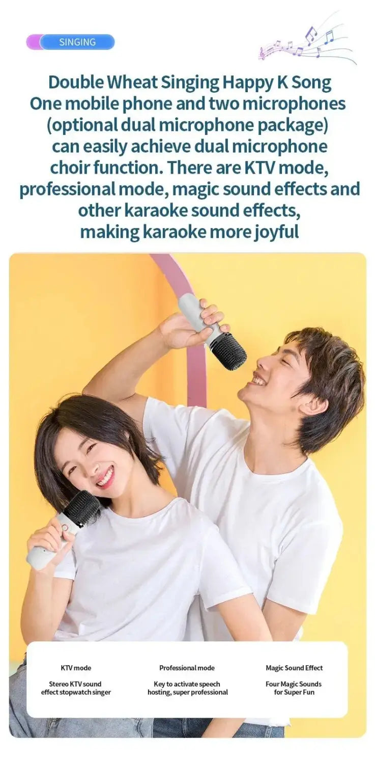Karaoke Wireless Portable Bluetooth Speaker With Microphone Machine Mini Lamp Sound Box Music Small Caixa De Som Bocina Column