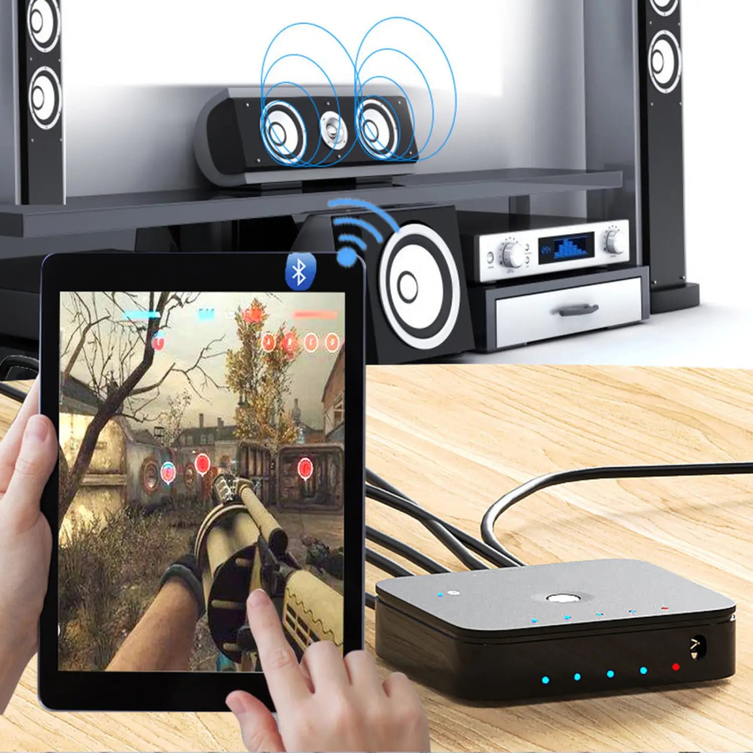 HIFI 4 Port 3.5mm Stereo AUX Audio Switcher 4 in 1 out Wireless Music Bluetooth 5.0 Audio Receivers Remote Control For Laptop PC