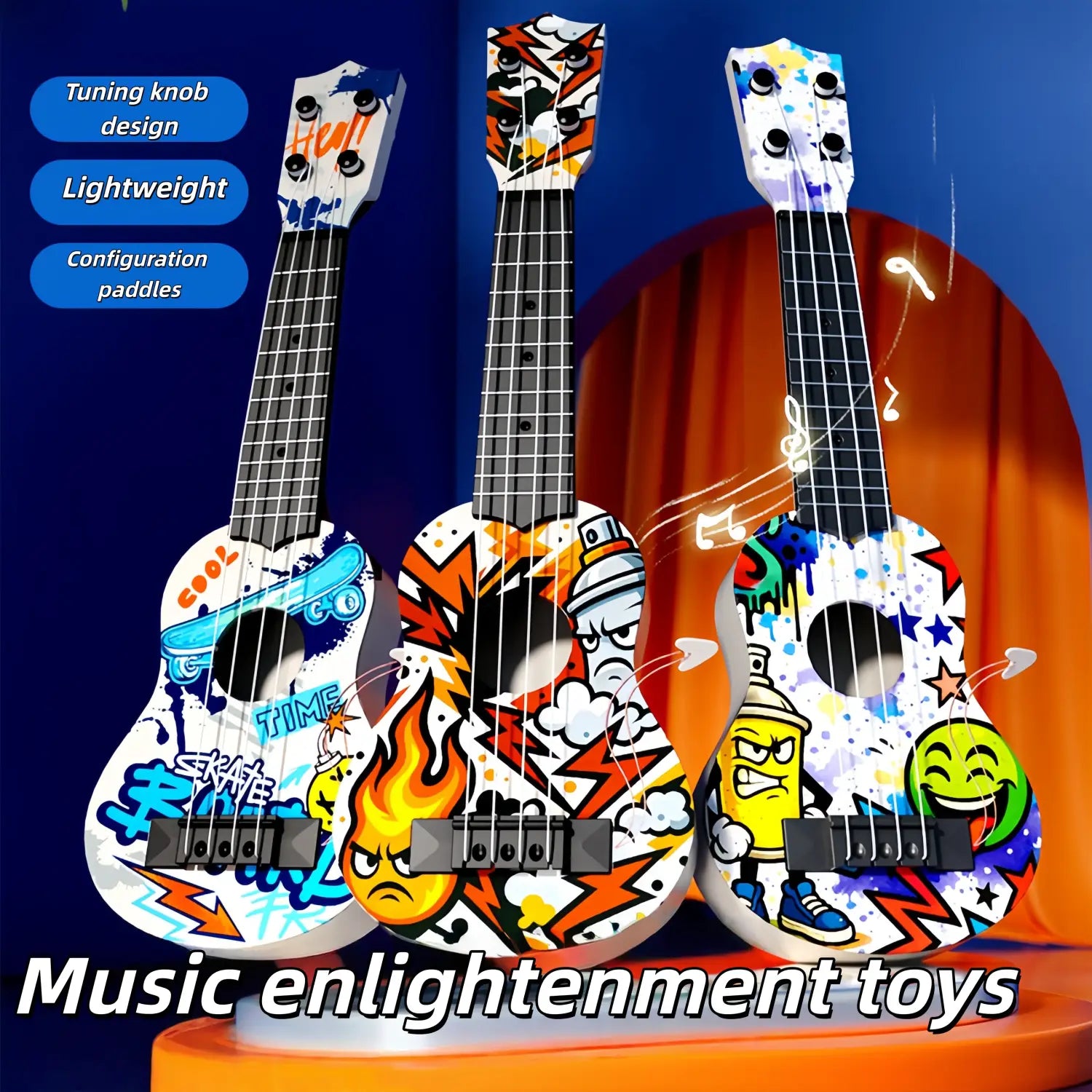 Newly Launched Strumming Ukulele Beginner-Friendly Toy Guitar Instrument for Kids New Year’s Gift for Children