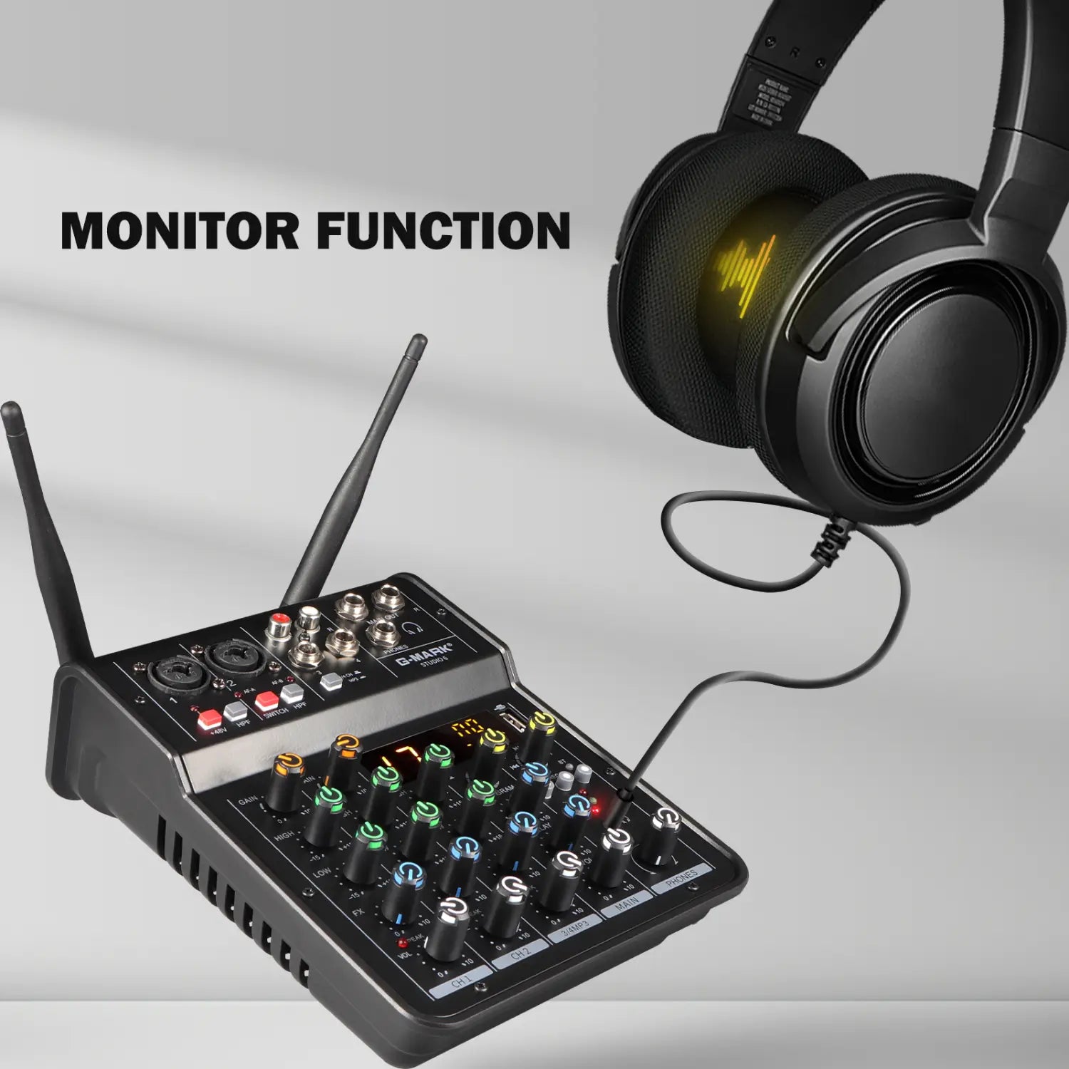 Audio Sound Mixer With Microphone G-MARK Studio 6 Bluetooth Portable DJ Console + 48V USB Interface Mixing Boards For Live