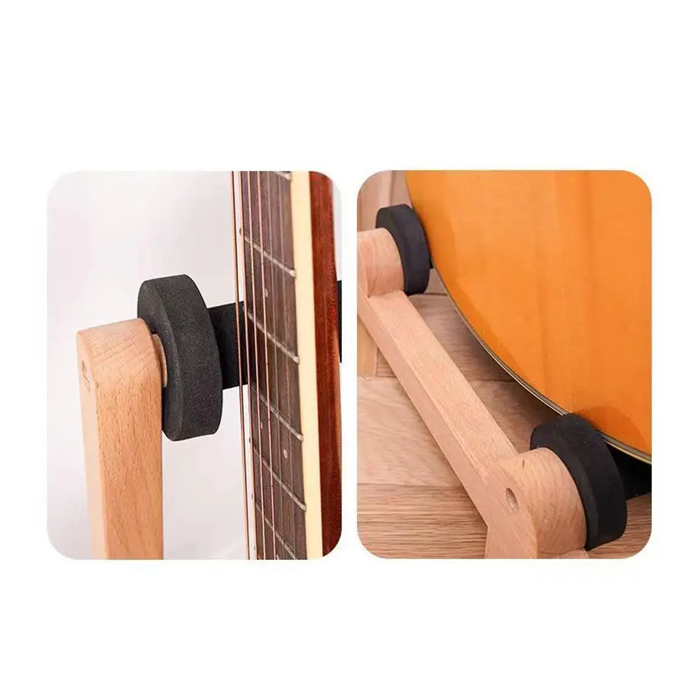 4 Rows Multi Guitar Wooden Stand Floor Display Stand Can Hang Bass Electric Guitar Ukulele Bass Instrument Playing Accessories