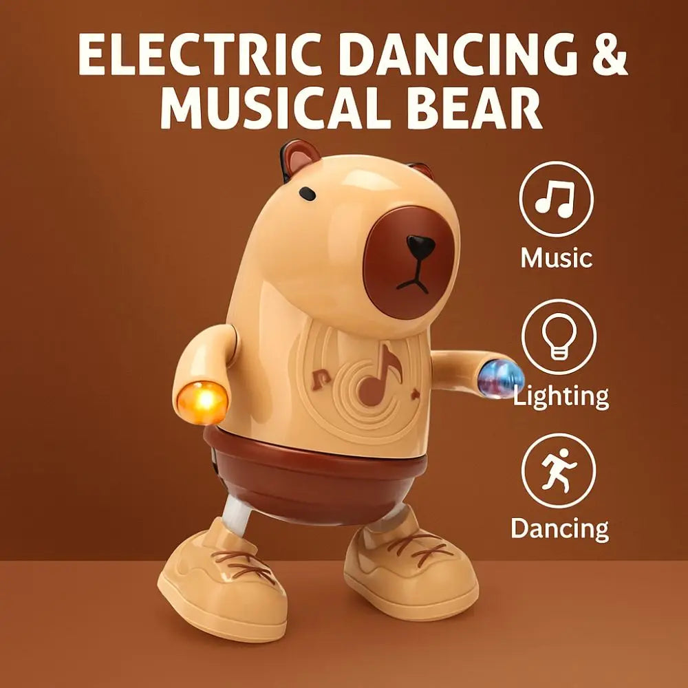 Singing Dance Electric Capybara Toys Left Right Dance Swinging Hands Capybara Dancing Toy Durable with Music Lighting