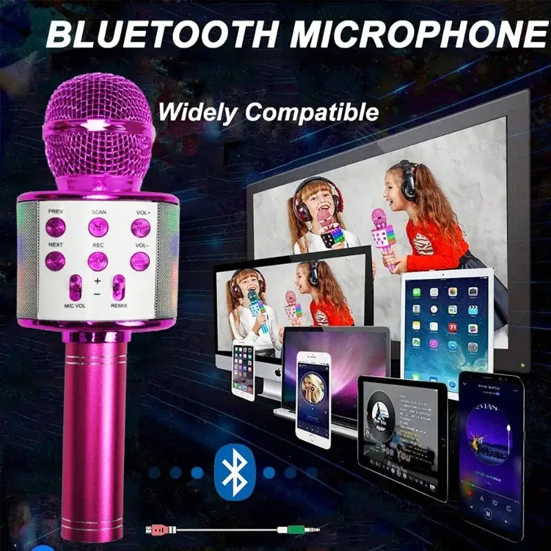 Microphone Sound Integrated Wireless Karaoke Children Singing Microphone As One Wireless Karaoke for Kids The Best Toy Gift