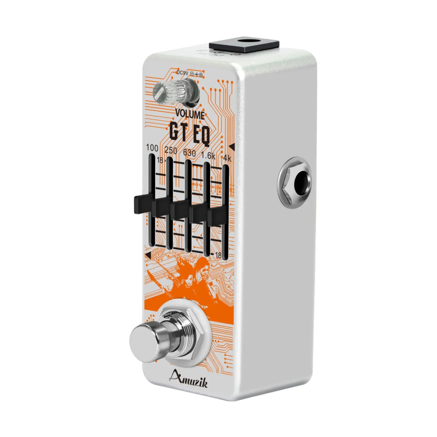 Amuzik Guitar Equalizer Pedal 5-band Parametric EQ Guitar Effect Pedal Frequency Compensator ±18dB Range for Mini Size True Byp