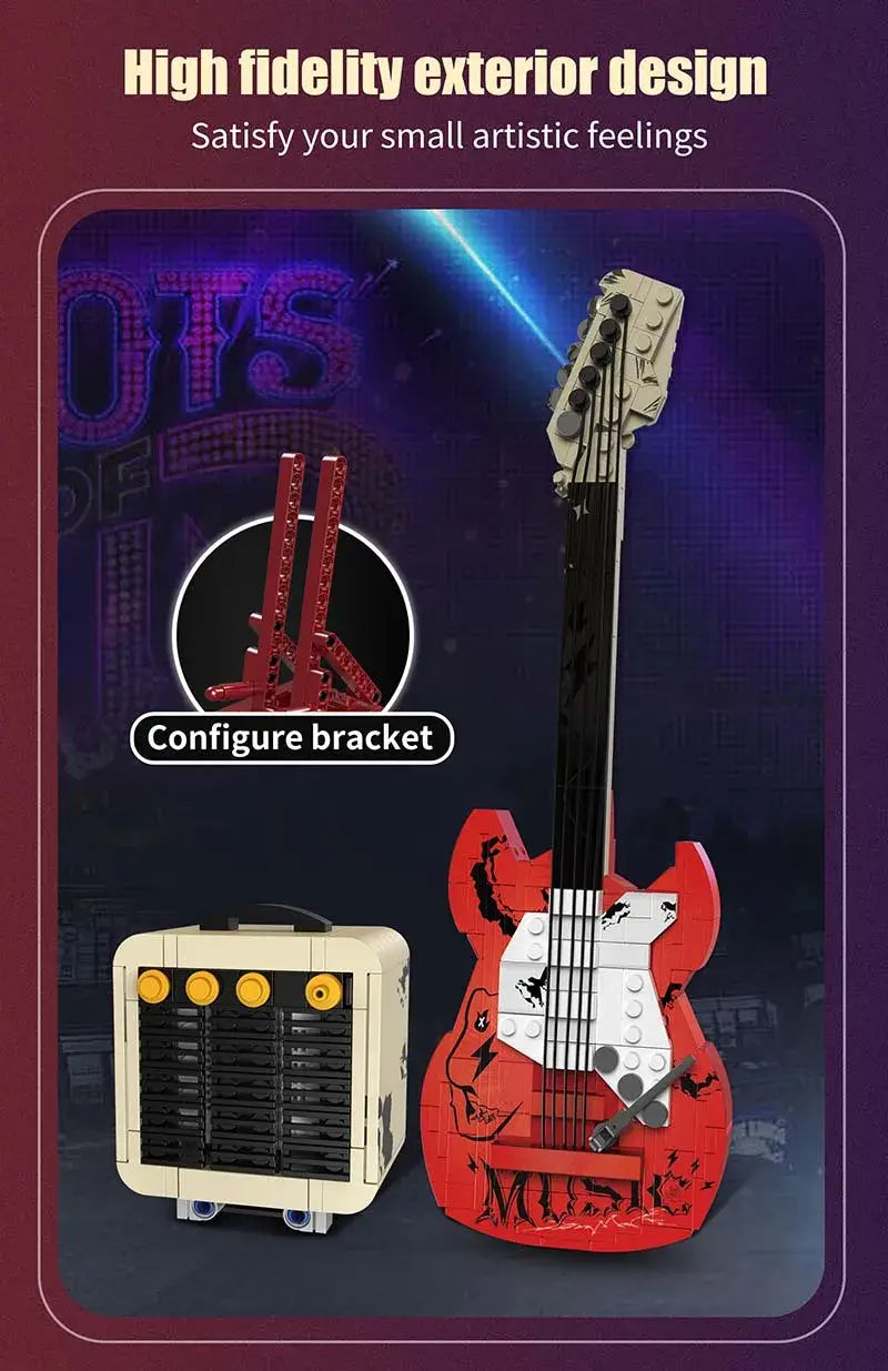 Artist Guitar APP Control Building Blocks Bricks Technical With Bluetooth Audio USB Gift Music Playback Adult Toys Festival Gift
