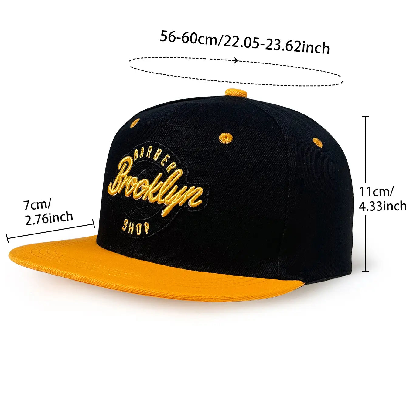 Letter Embroidered Hip-Hop Cap Trendy Baseball Cap Adjustable Casual Flat-Brimmed Hat Suitable for All Seasons Fashionable Hat for Street