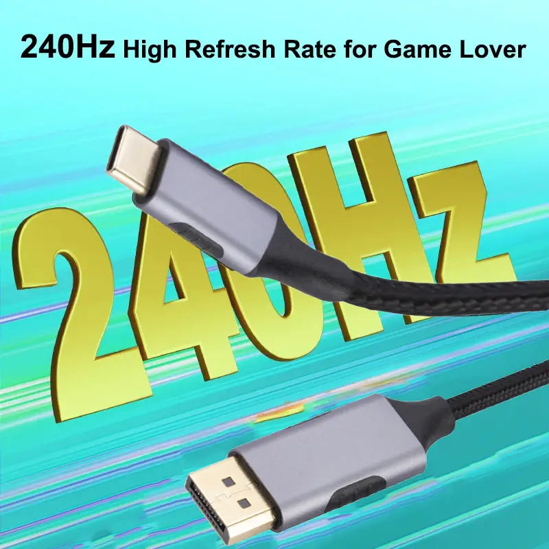 USB-C to DP-Compatible Cable 8K@60Hz DP Type C 3.1 to 4K 144Hz 1.4 Audio Cable Thunderbolt 3 4 For MacBook Air Pro Samsung