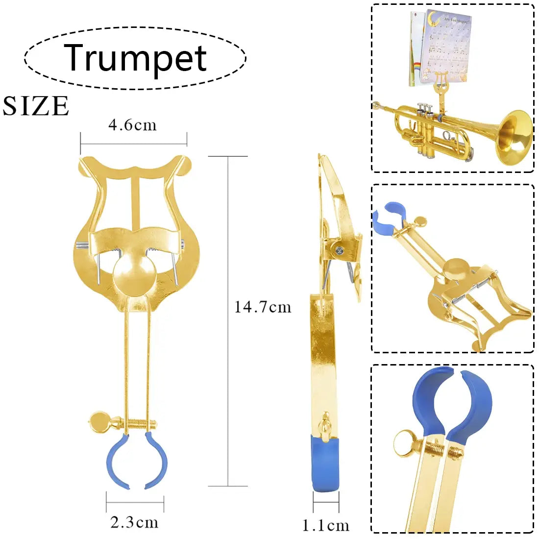 Music Stands Trumpet Flute Winds Alto Saxophone Portable Marching Sheet Golden Music Stands Musical Instruments Accessory