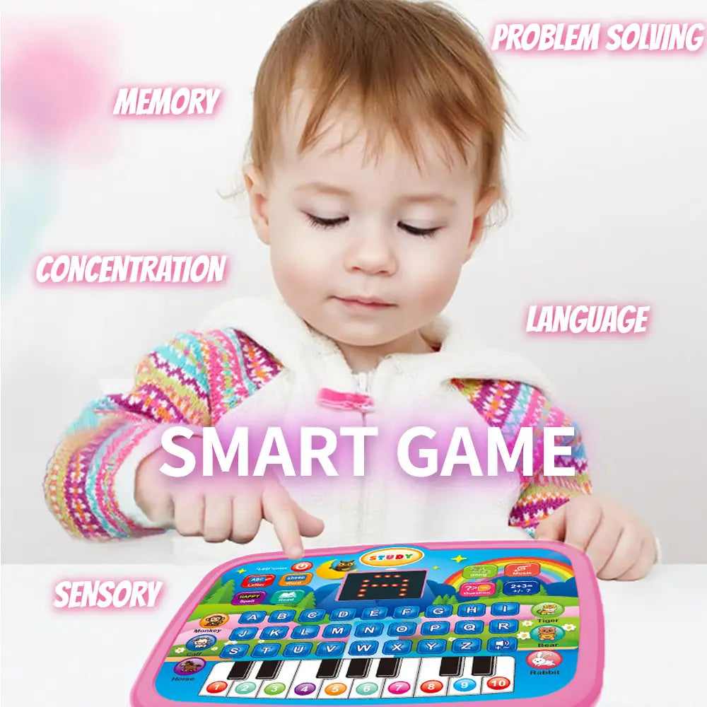 Kids’ Education Tablet Toy Age 3+ Literacy Math Music Learning Doubles as Electronic Keyboard Birthday Christmas Gift