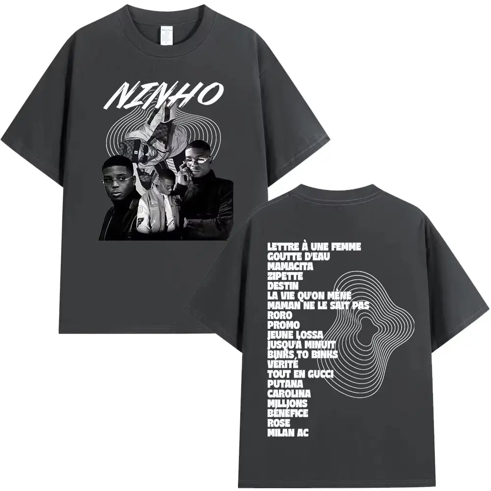 Rapper Ninho Jefe Graphic T-shirt Hip Hop Pop Music Fashion Oversized T-shirts Men Women Casual Cotton O-Neck T Shirt Streetwear