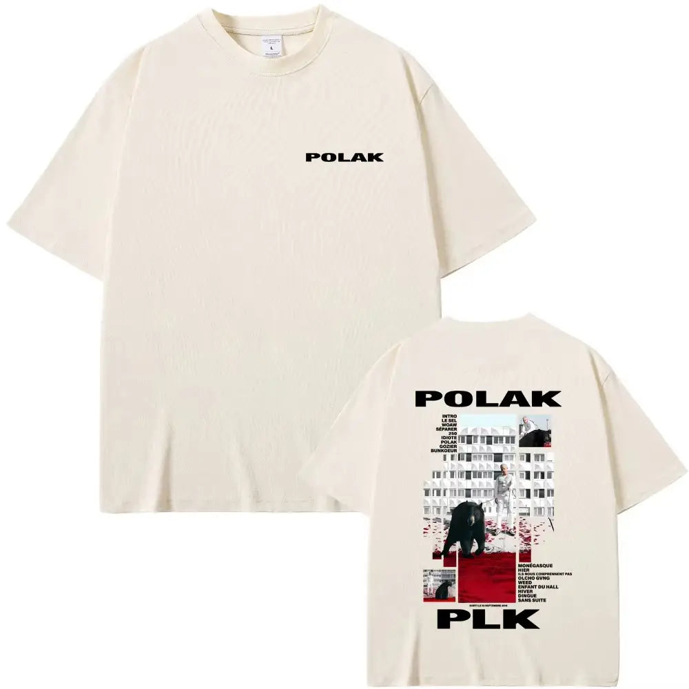 Rapper Plk Polak Graphic Cotton T-shirt Men Women Hip Hop Fashion Pop Music T-shirts Men’s Casual Vintage T Shirts Streetwear