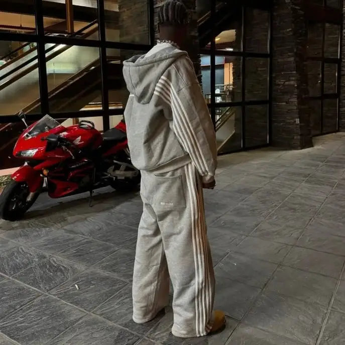 Men Women HCW Sportswear Hoodies Sweatpants Two Piece Set Y2K Clothes Hip Hop Letters Embroidery Oversized Sweatshirt Pants Set