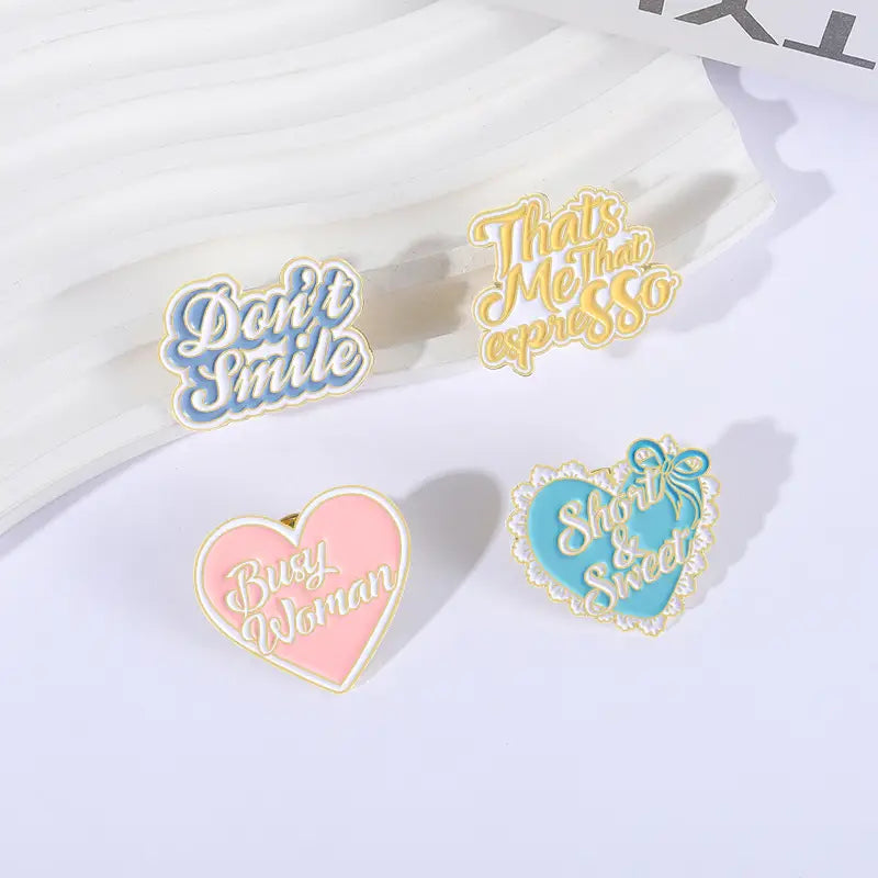 Short And Sweet Enamel Pins Pop Music Singer Don’t Smile Brooches Clothes Lapel Hat Badges Jewelry Accessories Gift For Friends