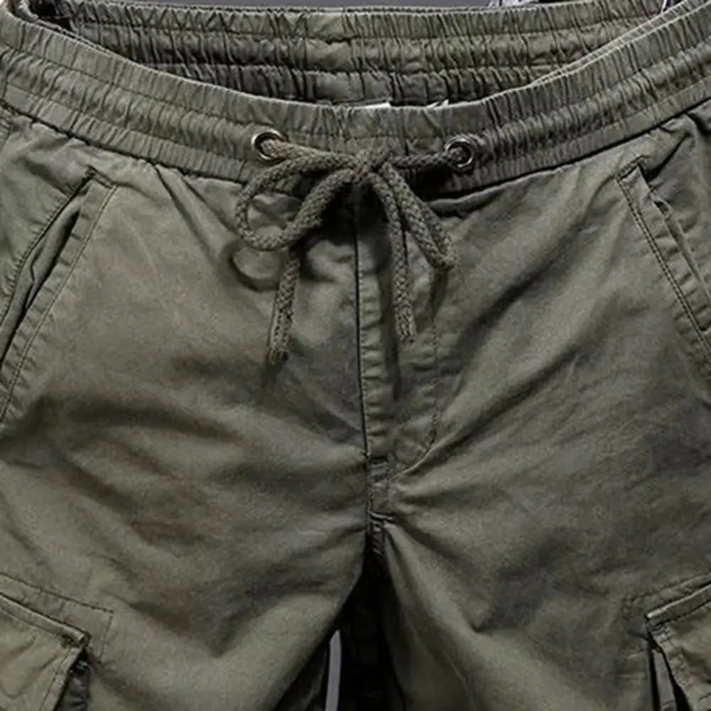 2025 M-5XL Sweatpants Men Cargo Pants Drawstring Waist Multi Pockets Overalls Ankle-banded Streetwear Hip Hop Long Trousers