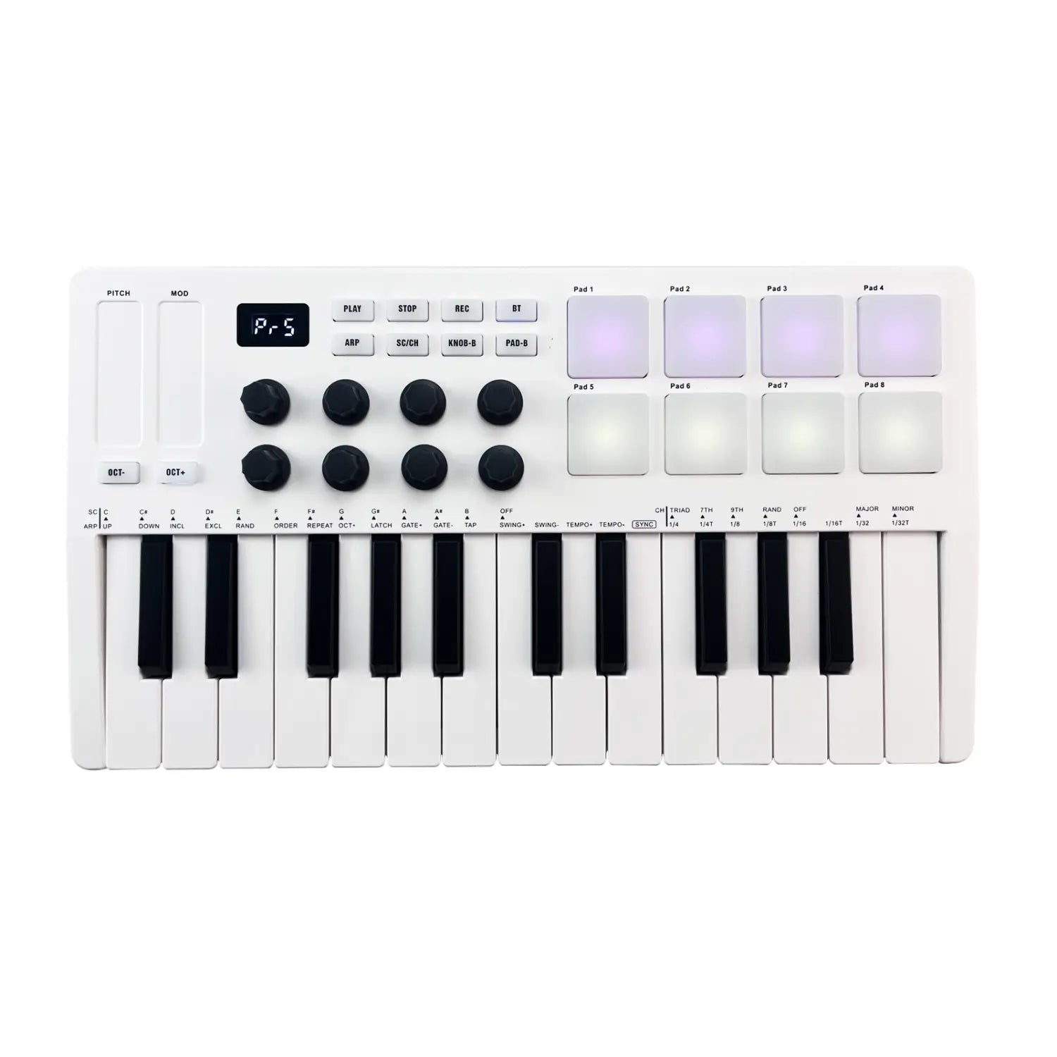 【HOT】M-VAVE 25-Key MIDI Control Keyboard Mini USB Keyboard MIDI Controller with 25 Velocity Sensitive Keys 8 RGB Backlit Pads