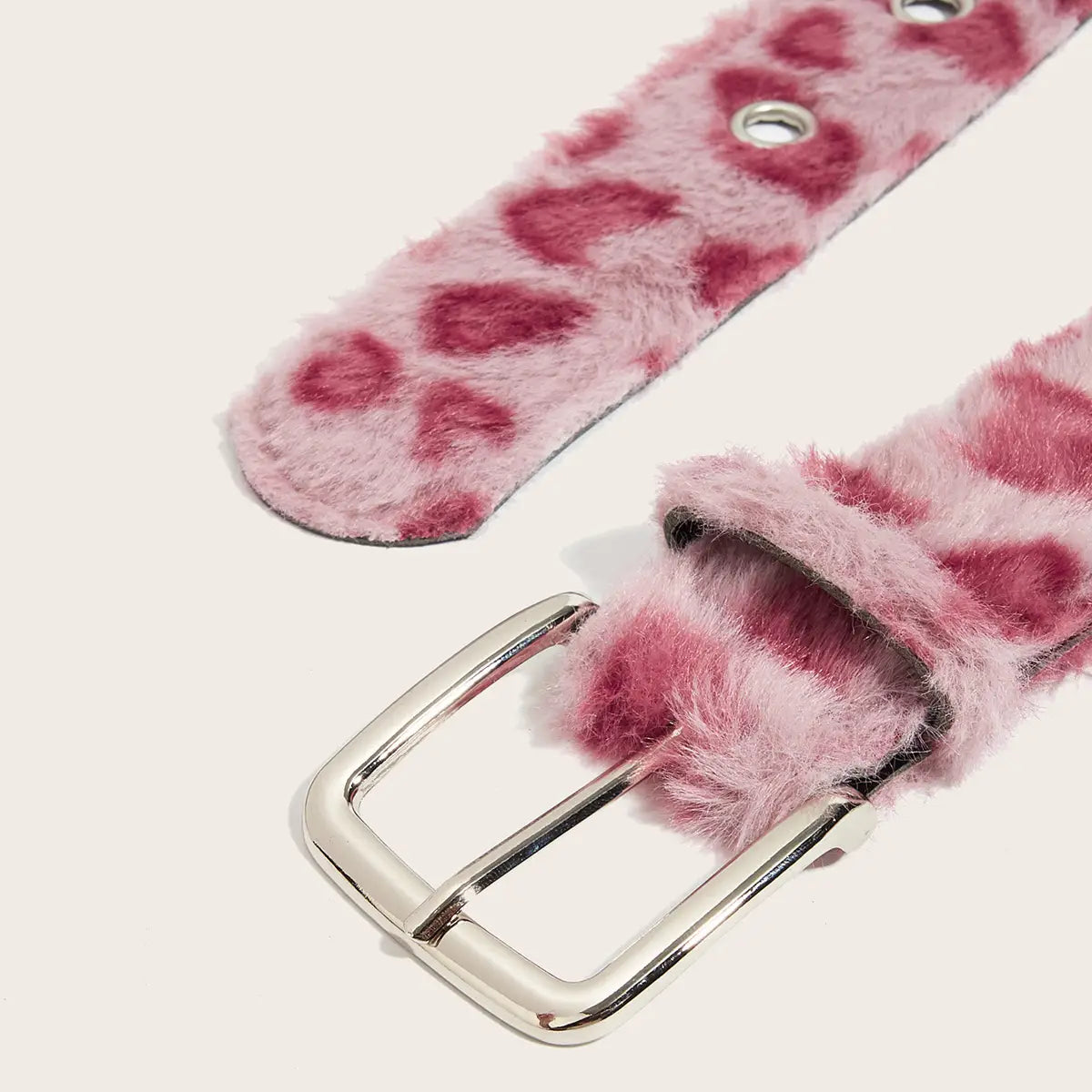 Gothic Y2K Women Belts Fashion Artificial Vivid Animal Fur Waistband Ladies Hip hop Punk Accessories Pink Jeans Waistband winter