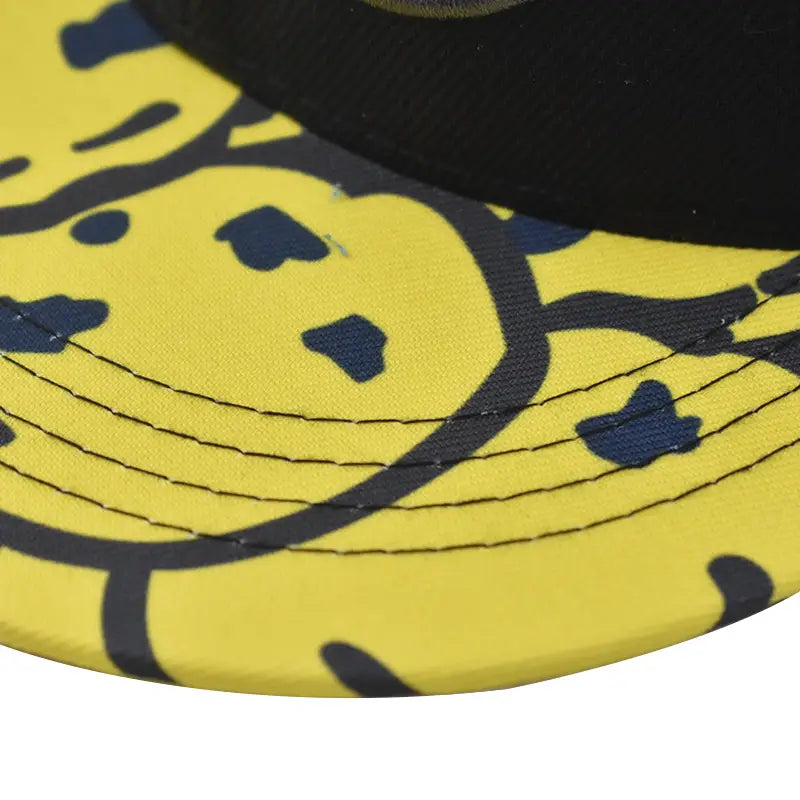 Hip-hop cap Flat hat Big eyes cute Embroidery pattern Cartoon Fashion Flat brim hat Sport cap Hip Hop Fitted Cap Youth tide cap