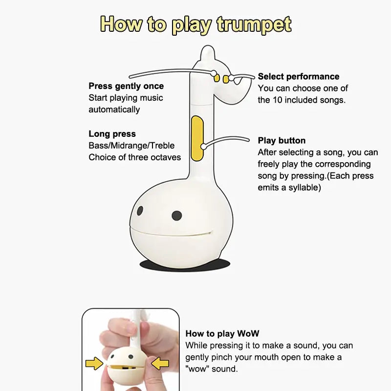 。Soothing Relaxing Musical Instruments Cute Musical Notes Otamatone Mini Electronic Music Creative Sound-producing Musical Toys
