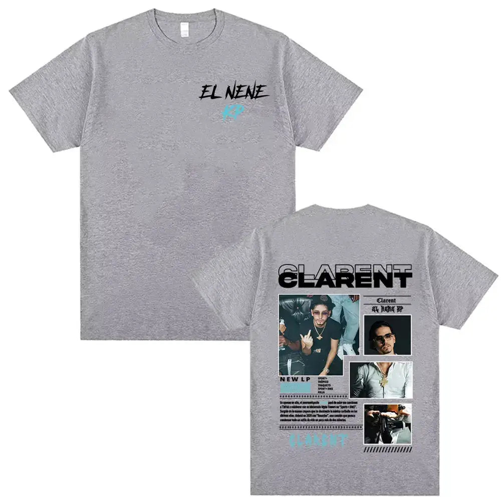 Rapper CLARENT Album 2026 Tour Graphics T Shirt Men’s Clothing Hip Hop Retro Trending T-shirts Unisex Short Sleeve Loose T-shirt