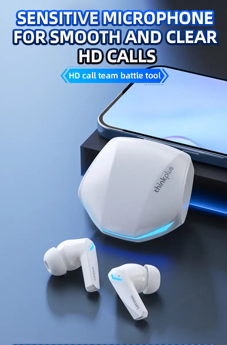 Lenovo GM2 Pro Headphones Wireless Bluetooth 5.3 Earphone Dual Mode HD Call with Mic Gaming Music Headset Waterproof Earbuds
