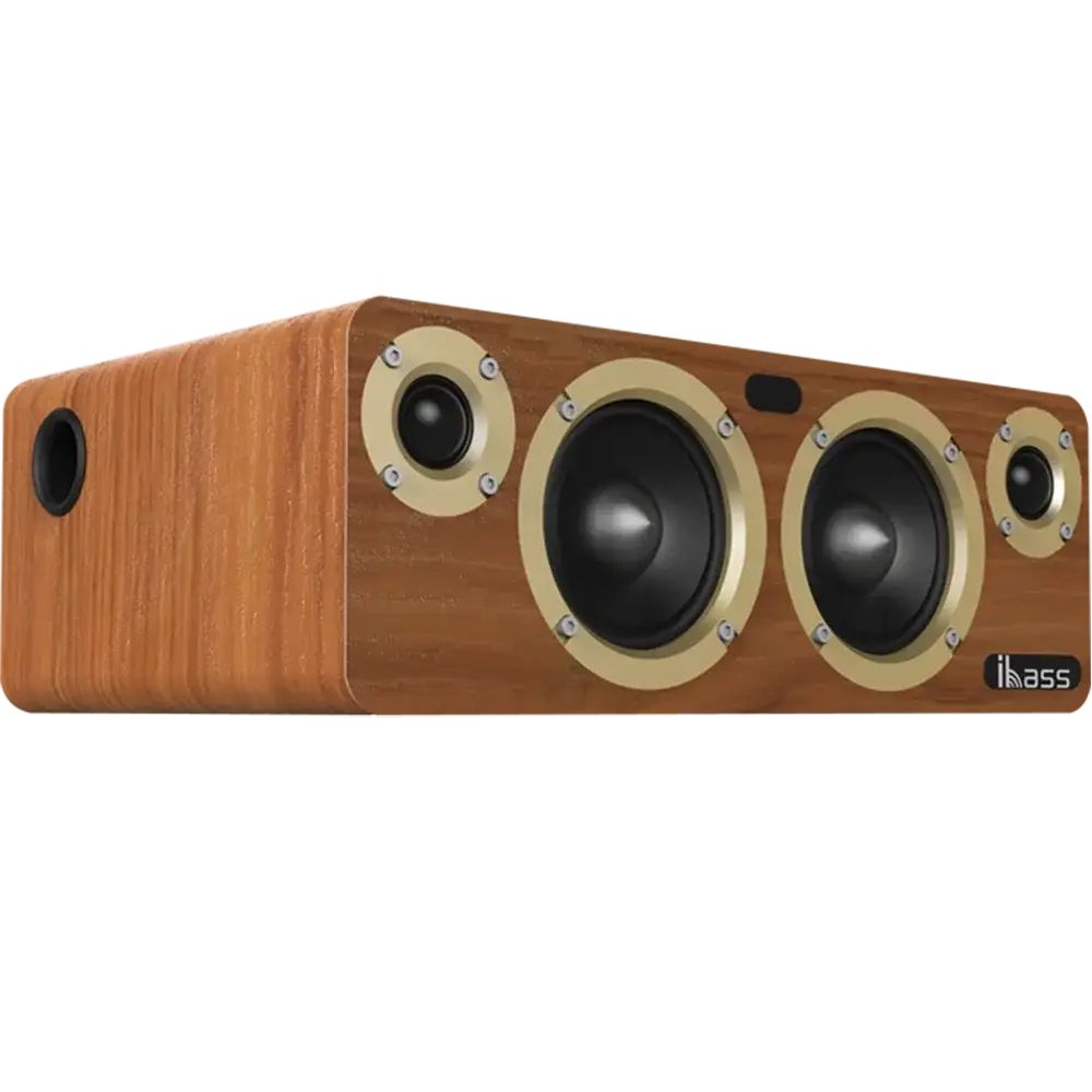 High Power Wireless Bluetooth Speaker Wooden Desktop Subwoofer Home Karaoke System Shocking Lossless HiFi Surround Music Player