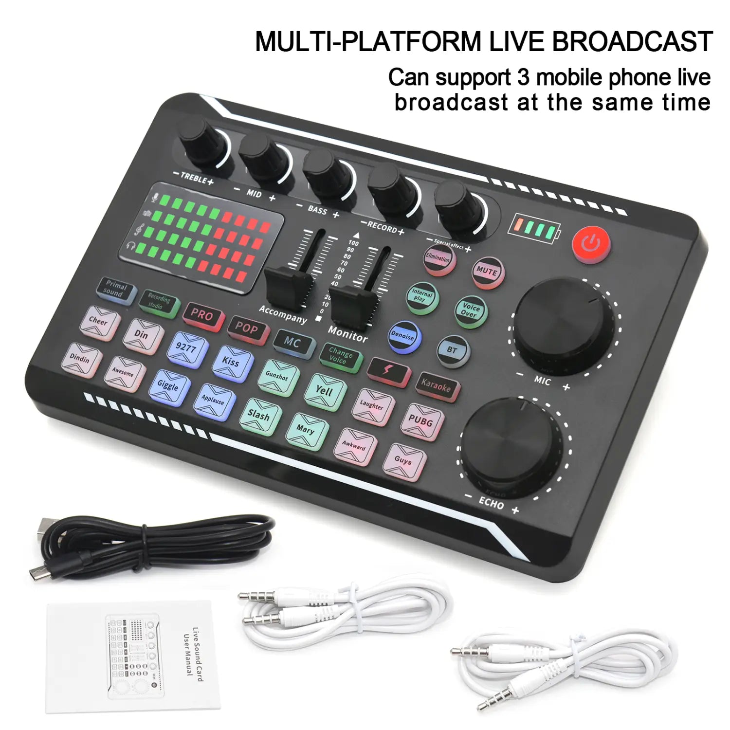 F998 Sound Card Microphone Sound Mixer Sound Card Audio Mixing Console Amplifier Live Music Mixer Amplifier Dj Equipment