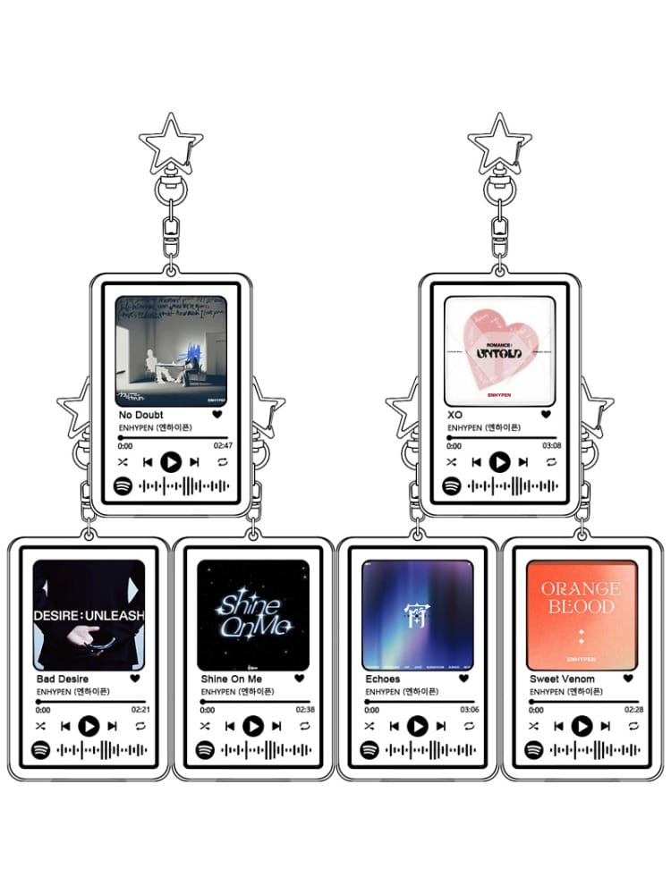 ENHYPEN Music Keychain Main Song Kpop Idea Bag Decorate Accessories Keyring Pop Songs No Doubt Pendant Girl Birthday Gift