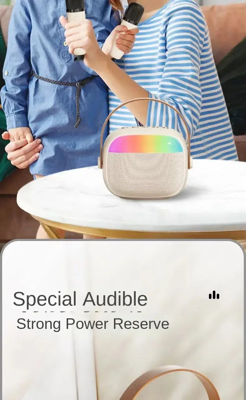 K30 Karaoke Machine Portable Bluetooth 5.3 PA Speaker System with 1-2 Wireless Microphones Home Family Singing Children’s Gifts