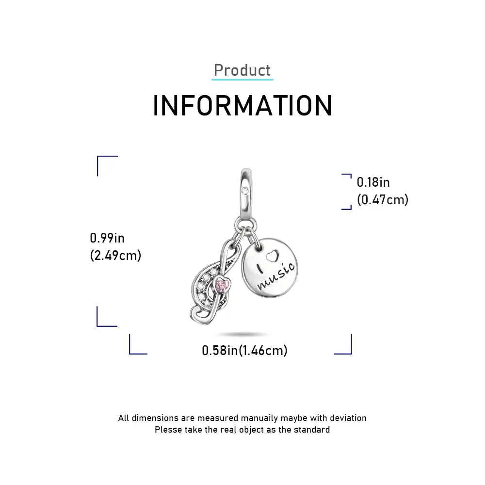 925 Sterling Silver Musical Instrument Charms Beads Piano Guitar Earphone Pendants Earrings Fit Bracelet DIY Fine Jewelry Gift