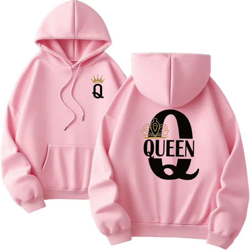 Hot Sales Mens Womens Hoodies King Queen Printing Sweatshirts Versatile Casual Couple’s Clothing Daily Pullover Fall Winter Y2k