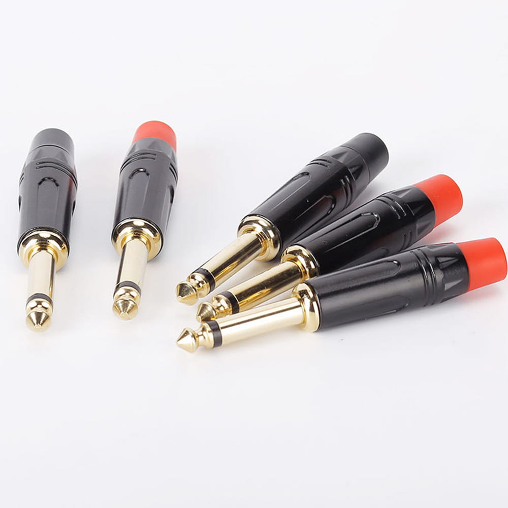 Musical Sound 6.35mm Audio 1/4’’ TS Plug 4 Pieces /Lot Mono Male Solder Jack Connector for Speaker/Guitar/Microphone Cables