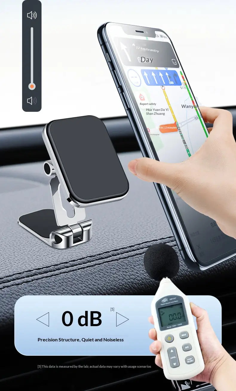 Suction Type Car Mobile Phone Stand Strong Magnetic Attraction Foldable Air Outlet Instrument Panel Adhesion Navigation Stand