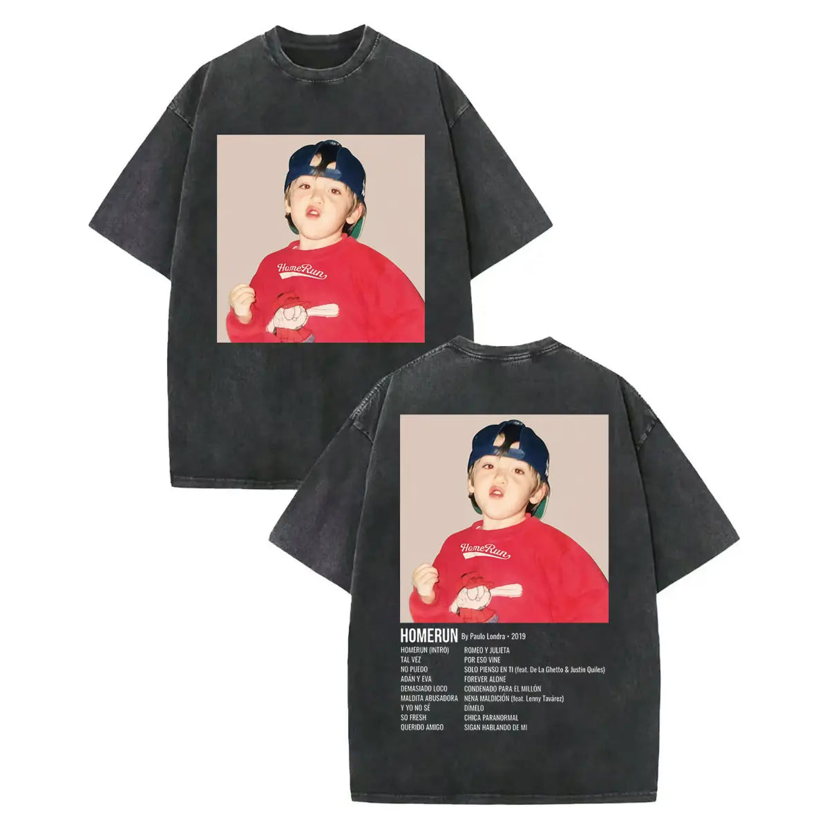 Vintage Washed Rapper Paulo Londra Merch T-shirt Men’s Women’s Hip Hop Fashion T-shirts High Quality Cotton Oversized T Shirts
