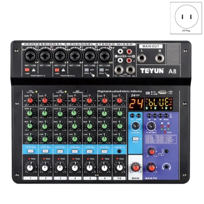 Professional 8-6-4 channel digital mixer sound card microphone mobile phone live broadcast computer recording DJ audio equipment