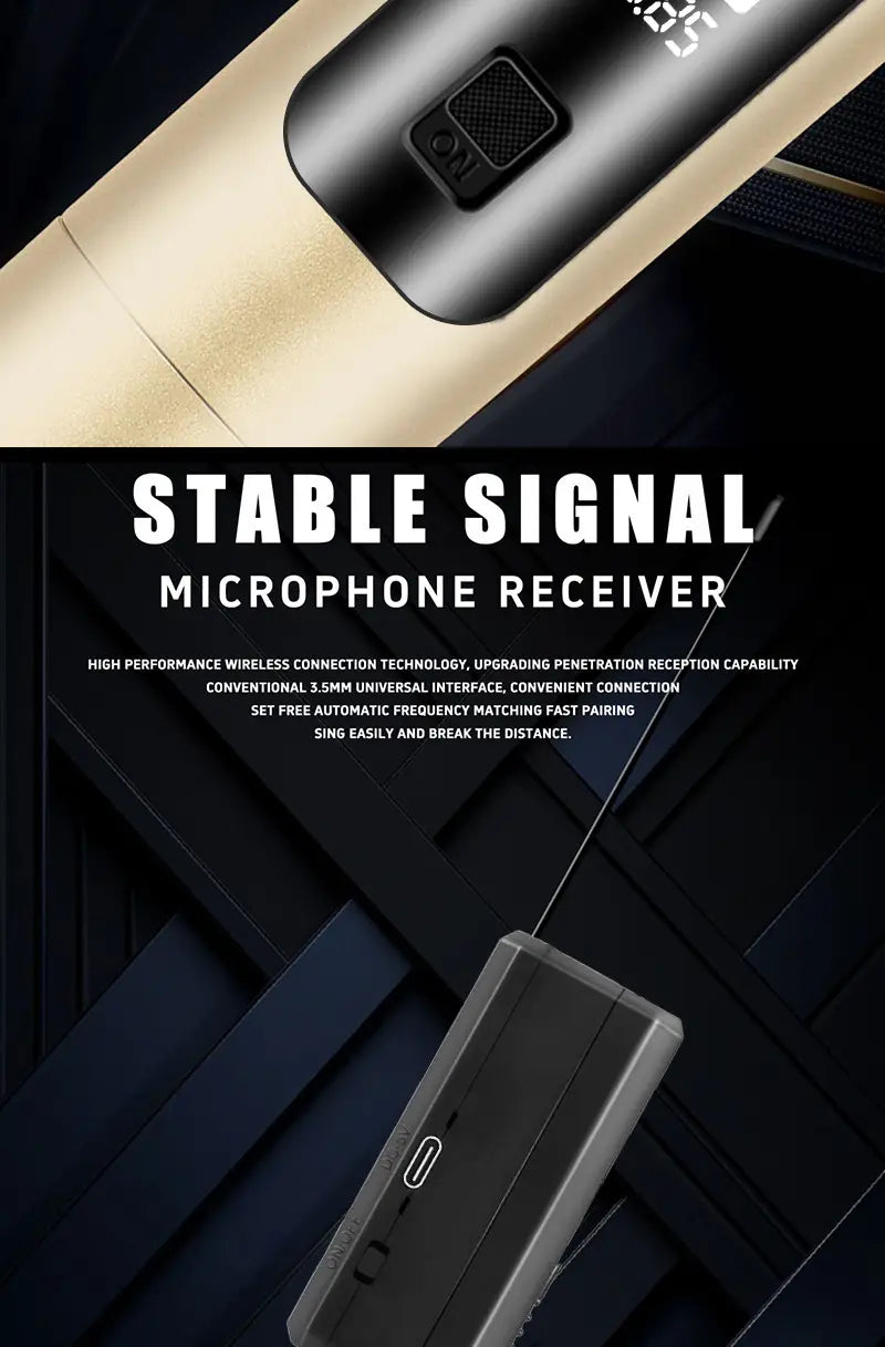 2.4G Wireless Microphone UHF Fixed Frequency 2 Channels Handheld Mic Micphone For Party Karaoke Professional Church Show Meeting
